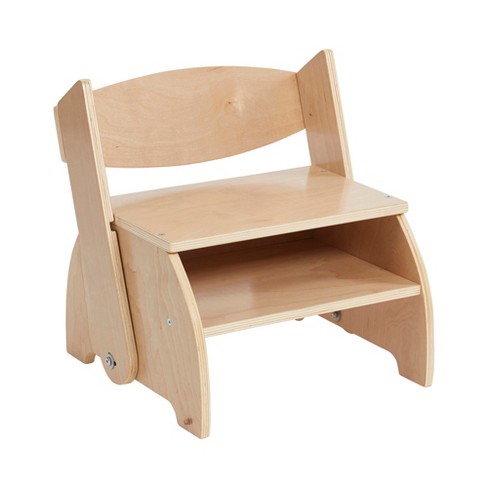 Natural Wood Safety 1st Wooden Children's Toddler's 2 Step Stool 