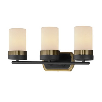 Maxim Lighting Ruffles 3 - Light Vanity in  Black/Antique Brass
