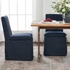KINWELL Performance Fabric Slipcover Dining Chair Side Chair With Casters, Set of 2 - 4 of 4