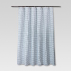 Honeycomb Shower Curtain Blue - Threshold , Blue White