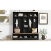 VYNXARIA Wide Design Hall Tree with Storage Bench & 8 Hooks - Minimalist Black Entryway Solution - 3 of 4