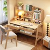 Kids Desk, Wooden Study Desk, Home Office Desk, Writing Desk, Computer Desk, With Bookshelf and Drawers, With Chair - 2 of 4