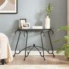 LIVAREEmlen Tempered Glass Surface Console Table with Sturdy Construction for Living Room (Rustic Black) - 2 of 4