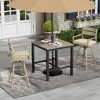 Pellebant 2pc Aluminum Outdoor Swivel Woodgrain Finish Bar Stools with Sunbrella Cushion - 4 of 4