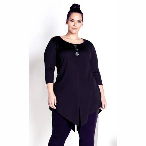 Women's Plus Size Rylee Hacci Tunic - Black | Zim & Zoe : Target