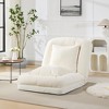 64.9" Upholstered Human Dog Bed for Adult & Pets, Large Bean Bag Bed with 5 Adjustable Position, 2 Soft Pillows, Chenille Tatami Bean Bag Lounge - 3 of 4