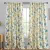 HLC.ME Scarlet Floral & Birds Patterned Window Back Tab Rod Pocket Curtains - Light Blocking Window Panels, Set of 2 - 2 of 4