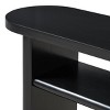GlasFlength Console Tables Modern Minimalist Entryway Table with Rounded Edges and Shelf Elegant Design for Living Room, Black, 47.8"*15"*30" - 3 of 4