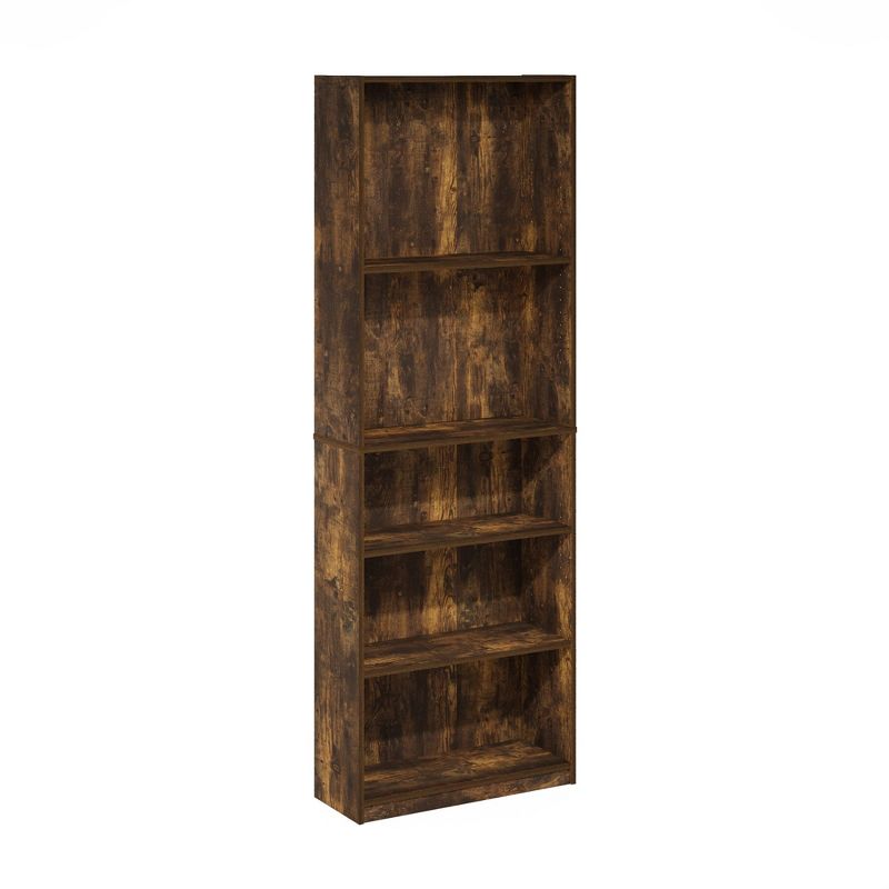 Furinno JAYA Simply Home Adjustable Shelf Bookcase, 5-Tier, Amber Pine, 4 of 5