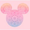 Juniors Womens Mickey & Friends Colorful Mandala Mickey Mouse Logo T-Shirt - 2 of 4