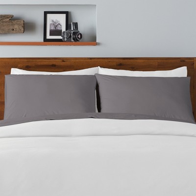 Charcoal Queen Cotton Percale Deep Pocket Sheet Set