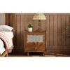 KTMBDW Nightstand with Rattan-Woven Storage Cabinet and 1 Drawer, Wooden end Table, Exquisite Elegance with Natural Storage Solutions for Bedroom - 4 of 4