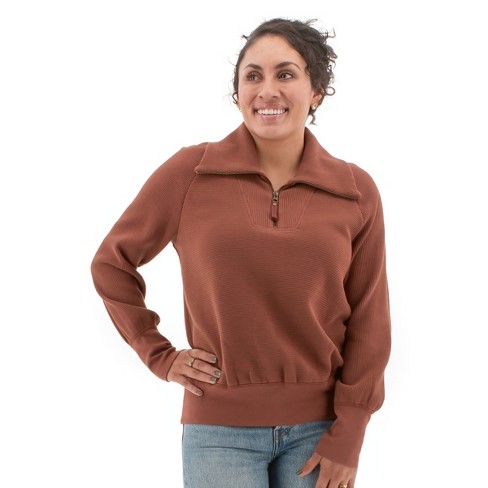 Cinch Women's Half Zip Hoodie Knit Sweater