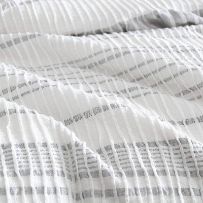 Sutton Gray and Ivory Cotton King Comforter Set