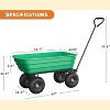 Heavy Duty Garden Dump Cart with Removable Dump Bed, All-Terrain Tires, 180° Adjustable Handle, Utility Garden Cart for Soil, Plants, Tools - 3 of 4