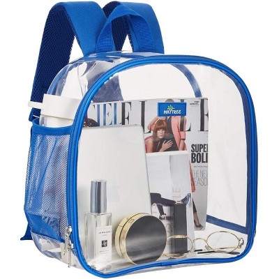 Transparent small backpack with padded shoulder straps,suitable for school safety travel,concerts,sports activities