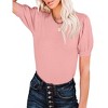 Women's Casual Crew Neck Short Sleeve Sweater Tops for Spring and Summer 2025,Light Pink - S - 3 of 4