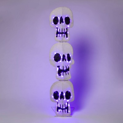 LED Stacked Skull Sign Halloween Decor Purple - Hyde & EEK! Boutique™