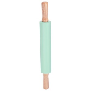 Unique Bargains Silicone Smooth Wooden Handle Non-Stick Kitchen Rolling Pin - 1 of 4