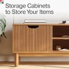 Stead Low Profile Fluted TV Stand, Mid Century Media Console, 48” Entertainment Center with Shelves and Doors - Medium Oak - 4 of 4