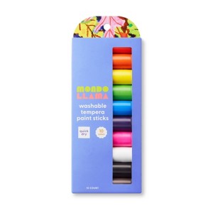 10ct Washable Tempera Paint Sticks - Mondo Llama™: Low-Odor, Water-Based, Craft Paint for Kids, Multicolor, Ages 6+ - 1 of 4