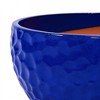 Chic Crate 3-Piece Ceramic Planter Set – Antique Blue Indoor/Outdoor Pots for Patio, Garden, or Windowsill Decor - 3 of 4