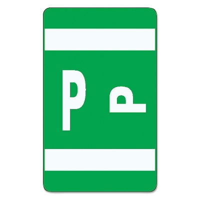 Smead Alpha-Z Color-Coded Second Letter Labels Letter P Dark Green 100/Pack 67186