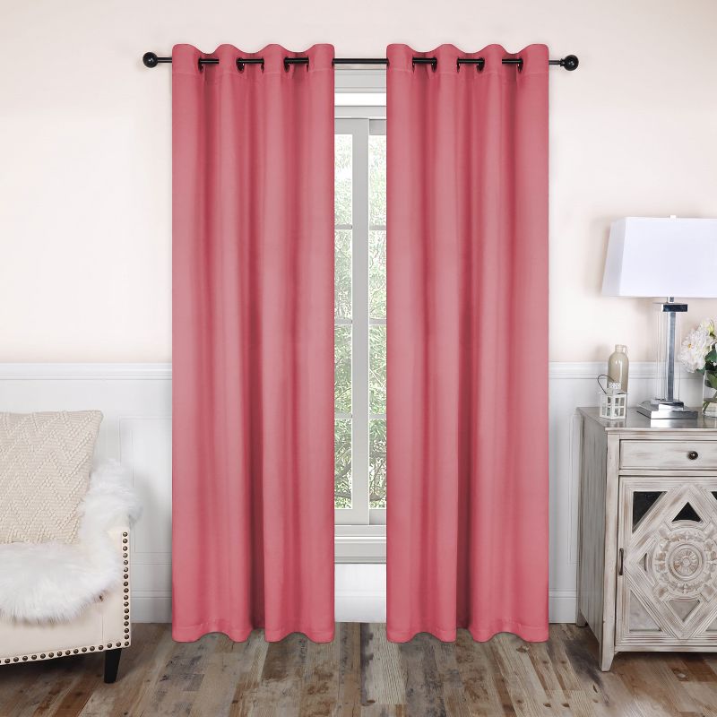 Classic Modern Solid Room Darkening Blackout Curtains, Set of 2 by Blue Nile Mills, 1 of 8