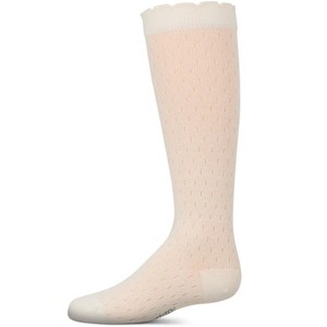 Memoi Girls Pointelle Soft Stretch Cotton Knee Socks - 1 of 3
