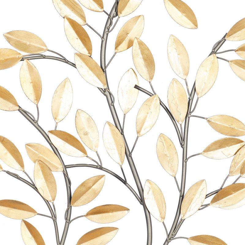 Metal Leaf Metallic Wall Decor with Stem - Olivia & May, 4 of 8