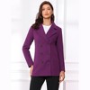 Allegra K Women's Long Sleeves Double Breasted Button Winter Outerwear Pea Coat - 3 of 4