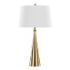 LumiSource Set of 2 Cone 30" Contemporary Metal Table Lamp in Gold and White Linen - 2 of 4
