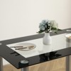 KTMBDW Modern Tempered Glass Dining Table, Kitchen & Dining Room Glass Tables with 4 Heavy-Duty Metal Legs, Black - 3 of 4