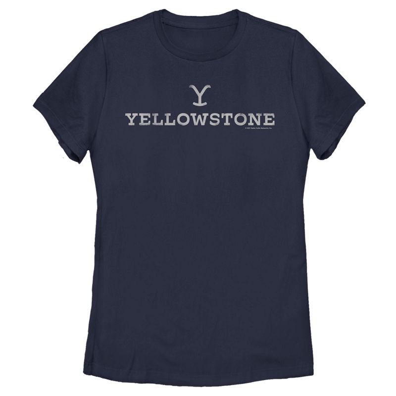 Women's Yellowstone White Dutton Ranch Brand Logo T-Shirt, 1 of 5