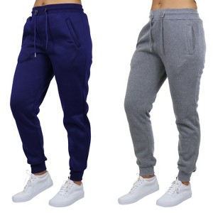Blue Ice Women's Loose Fit  Fleece-Lined Jogger Sweatpants-2 Pack - 1 of 4