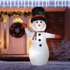 Angel Sar 8ft Snowman Christmas Inflatable with LED Lights, Outdoor/Indoor Blow Up Yard Decoration with Ground Stakes & Sandbag - 2 of 4