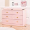 6 Drawer Baby Changing Table Dresser, Nursery Diaper Changing Station with Power Outlets, Changing Pad & Removable Top - 3 of 4