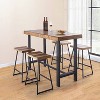 Steve Silver Co. Landon Counter Table Light Brown : Contemporary 4-Seat, Iron Frame, Wood Veneer, 38" Height - 3 of 4