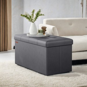 30" Storage Ottoman Bench, Ottoman with Storage, Leather Storage Bench, Hold up to 660lb for Living Room - 1 of 4