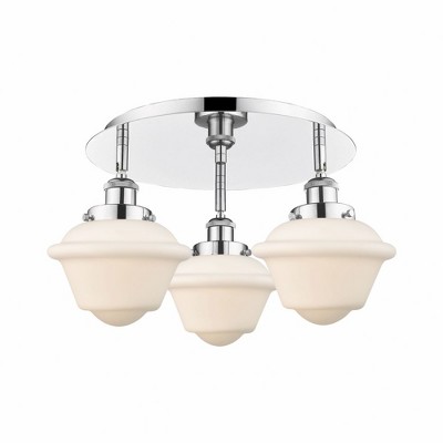 Oxford - 3 Light Flush Mount In Art Deco Style-8 Inches Tall and 18.25 Inches Wide