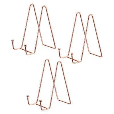 Unique Bargains Iron Durable Rounded Corner Book Decorative Easels or Stands 3 Pcs
