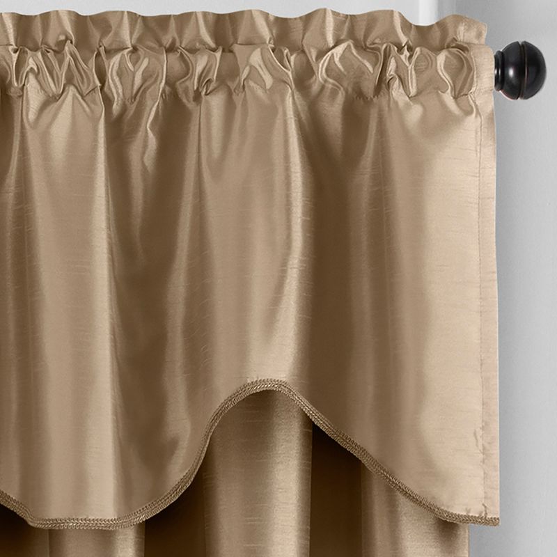 Colette Faux Silk Single Scalloped Window Valance - 50" x 21" - Elrene Home Fashions, 3 of 6