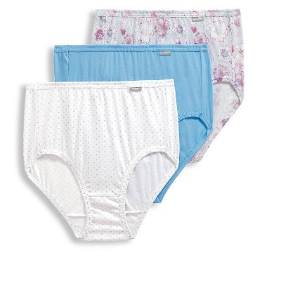 Jockey Womens Elance Brief 3 Pack Underwear Briefs 100% cotton 5 Blue  Ribbon/Mosaic Tile/Fresh Pistachio