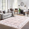 Vintage Rug Non Slip Non Shedding Washable Rug Bordered Printed Low Pile Soft Distressed Foldable Carpet for Bedroom Living Room Office Nursery - 2 of 4