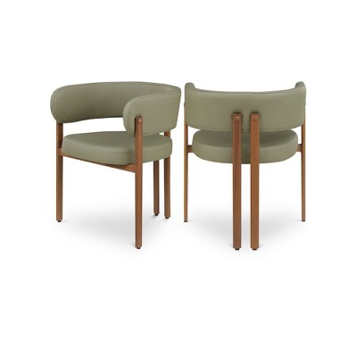 Meridian Furniture,Gideon Vegan Leather Dining Chair, Set of 2