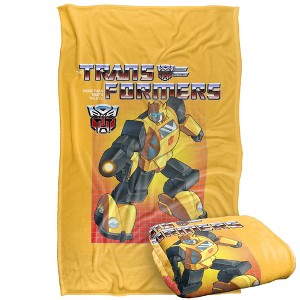 Kids' Transformers Bumblebee Silky Touch Blanket White 36X58 - 1 of 4
