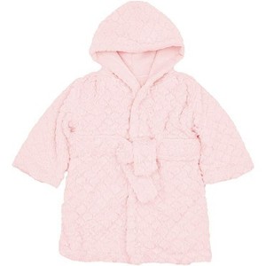 EVERYDAY KIDS Pink Baby Fleece Robe with Hood Cozy Hooded Bathrobe for Girls Ages 0-9 Months Soft, Warm, Lightweight Infant Sleepwear, Loungewear - 1 of 4