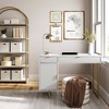 Nathan James Jacklyn Fluted Vanity Desk White Gold: Elegant Makeup Table, Unlit Mirror, Metal Frame - 3 of 4