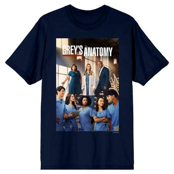 Grey's Anatomy Characters Crew Neck Short Sleeve Navy Men's T-shirt