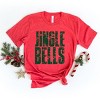Jingle Bells Block Distressed - Womens Short Sleeve Graphic T-Shirt - 2 of 4